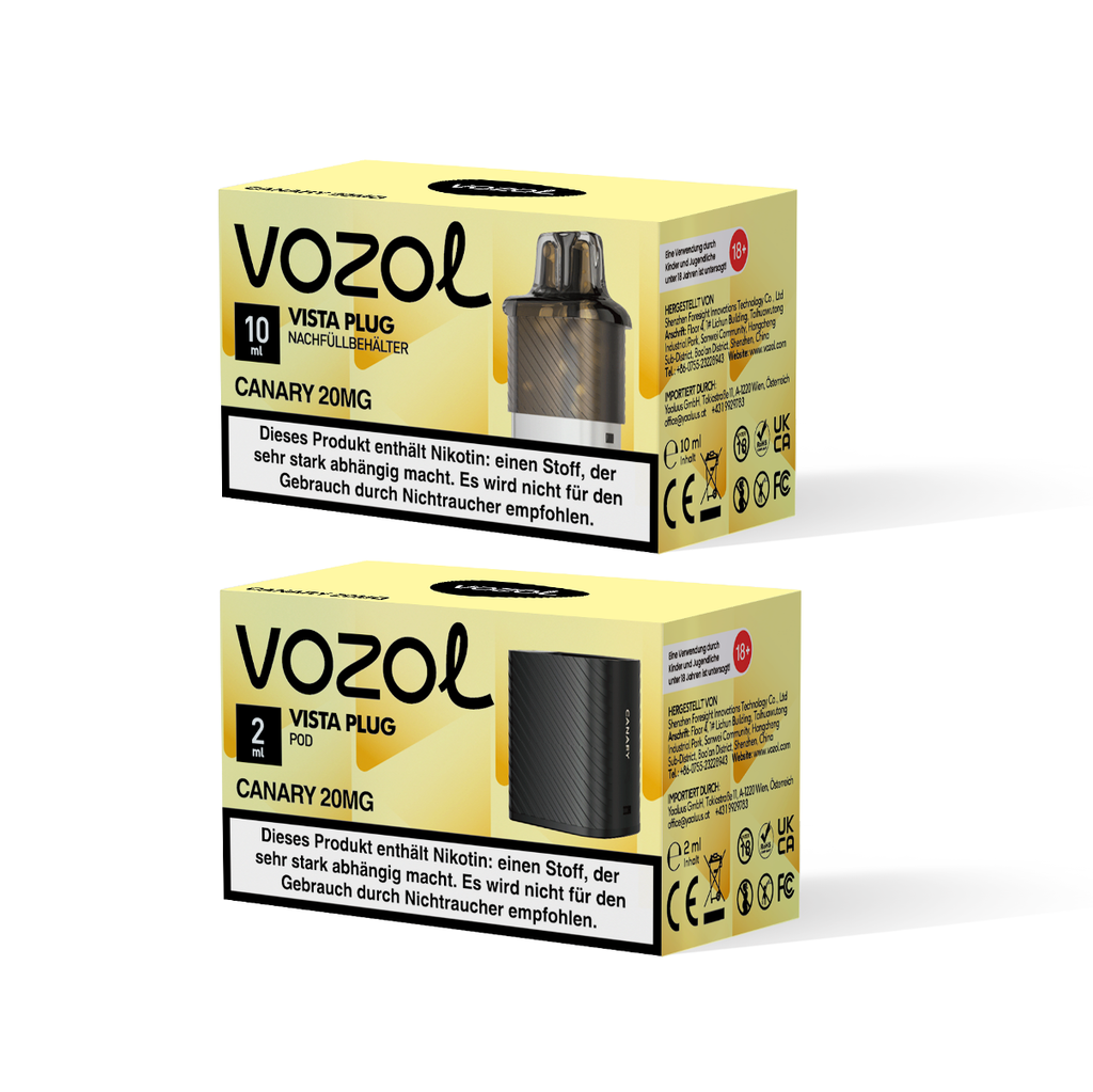 vozol vista pods VOZOL Vista Pod-Set Canary 20mg