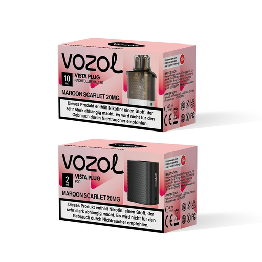 [G-23204304] VOZOL Vista Pod-Set Maroon-Scarlet 20mg